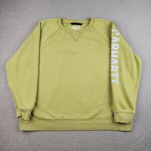 Carhartt Sweater Womens 2XL Green Long Sleeve Relaxed Fit Crewneck Sweatshirt